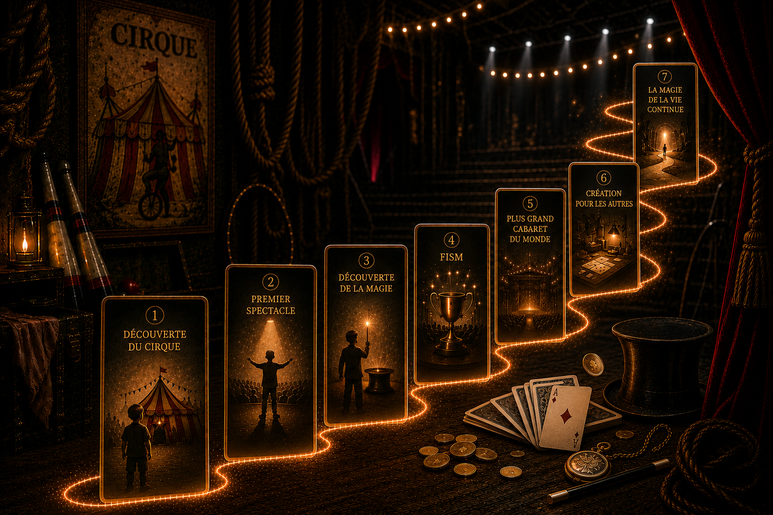 Chris Torrente magicien en Savoie : parcours artistique du cirque à la magie professionnelle, jusqu’au championnat du monde FISM et aux créations magiques internationales.